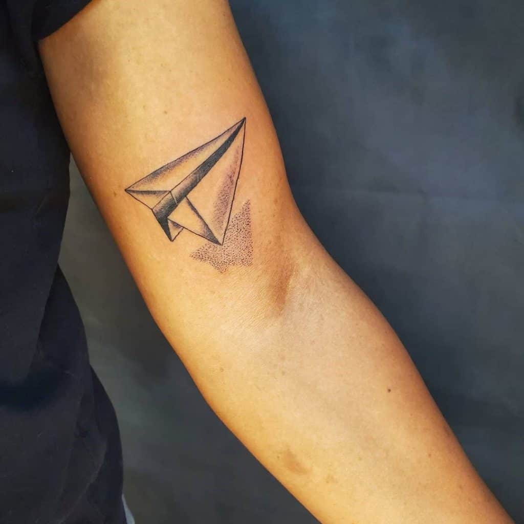 Paper airplane with jet shadows - New Technology | Temporary Tattoo |  inkster – Inkster