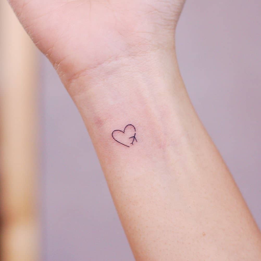 Buy Airplane Heart Temporary Tattoo / Plane Tattoo Online in India - Etsy