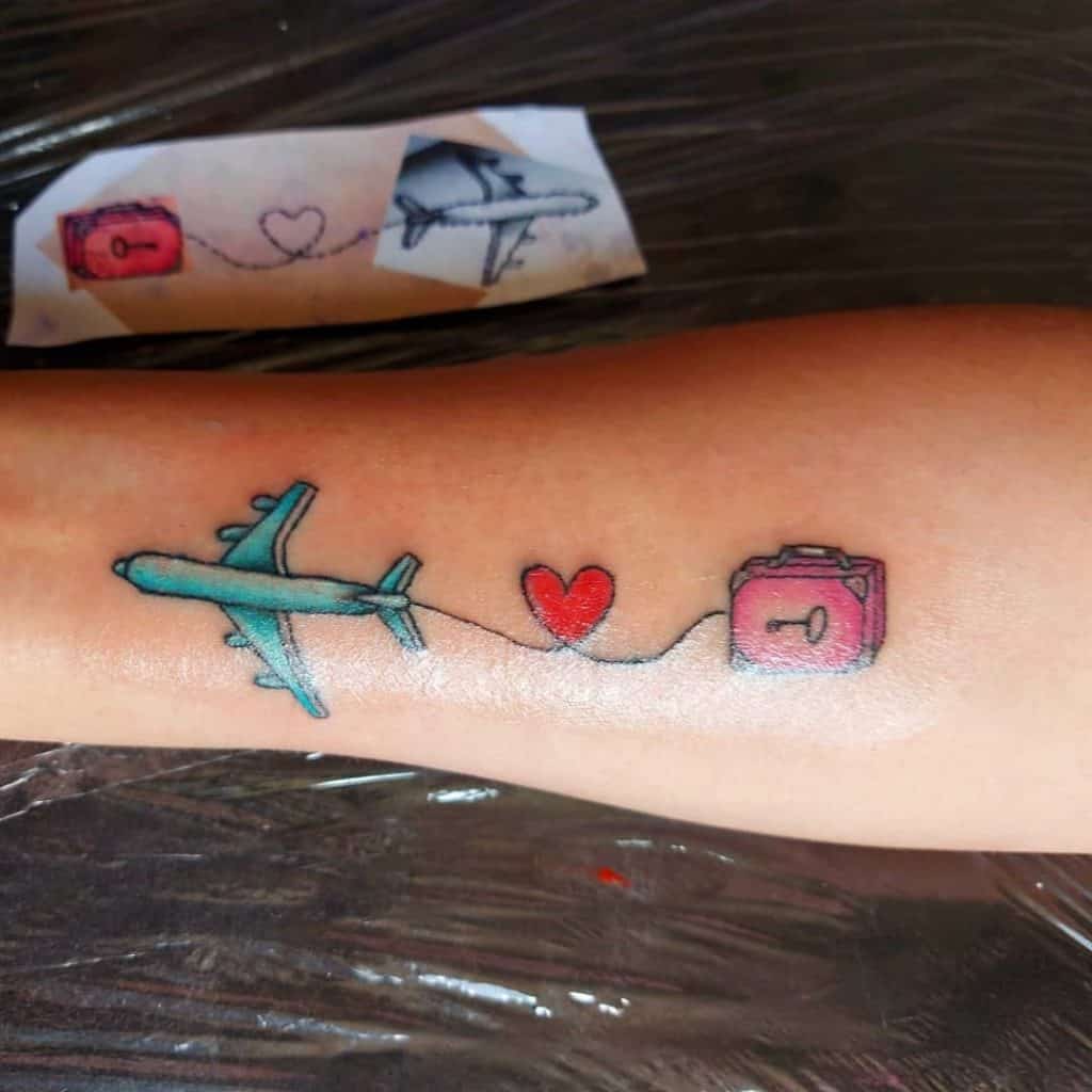 40 Travel Tattoos That Will Give You Serious Wanderlust | Airplane tattoos, Travel  tattoo, Tattoos